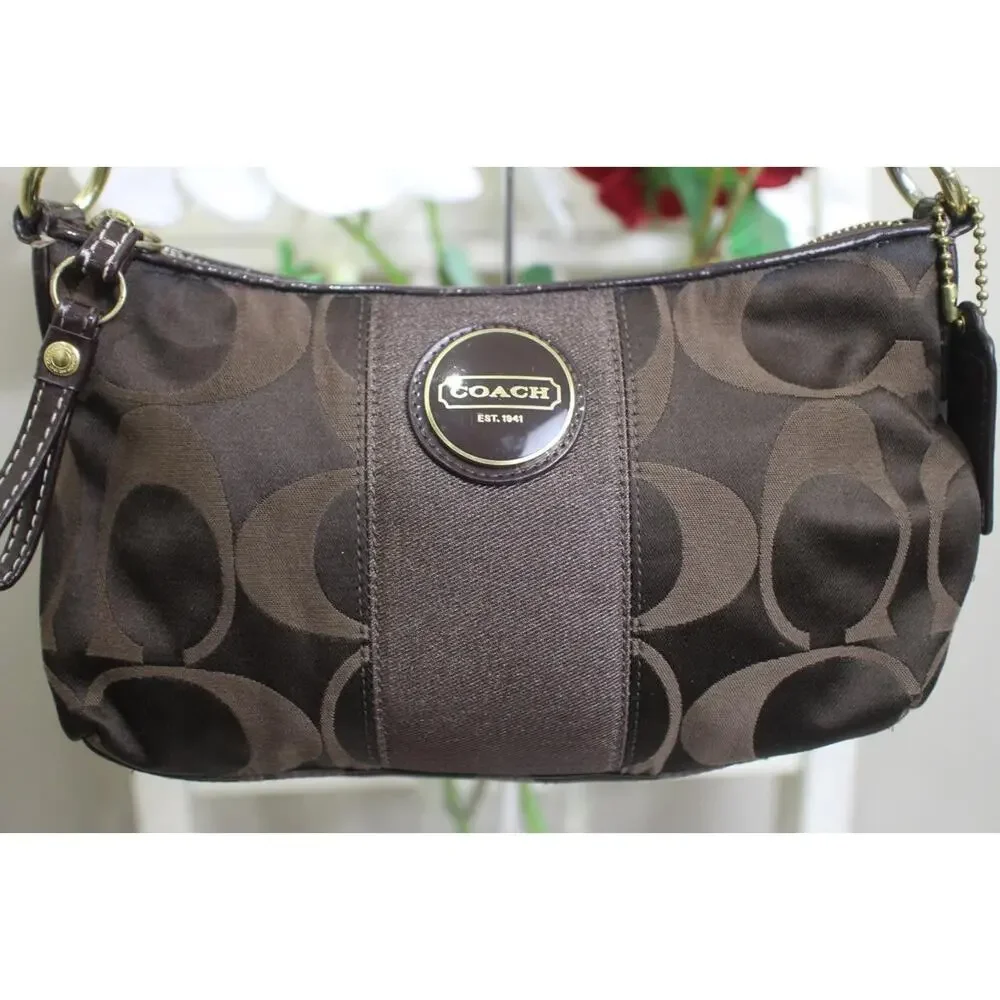 COACH SIGNATURE STRIPE DEMI CROSSBODY BAG #F18035 ([u170
